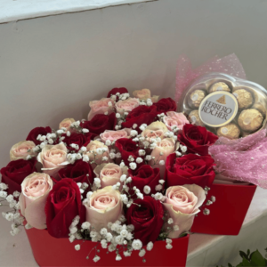 Caja de Rosas y Ferrero Rocher