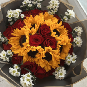Ramo Abundante de Girasoles y Rosas